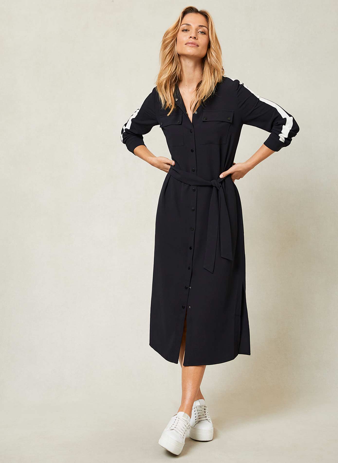 Navy Sporty Midi Shirt Dress – Mint Velvet